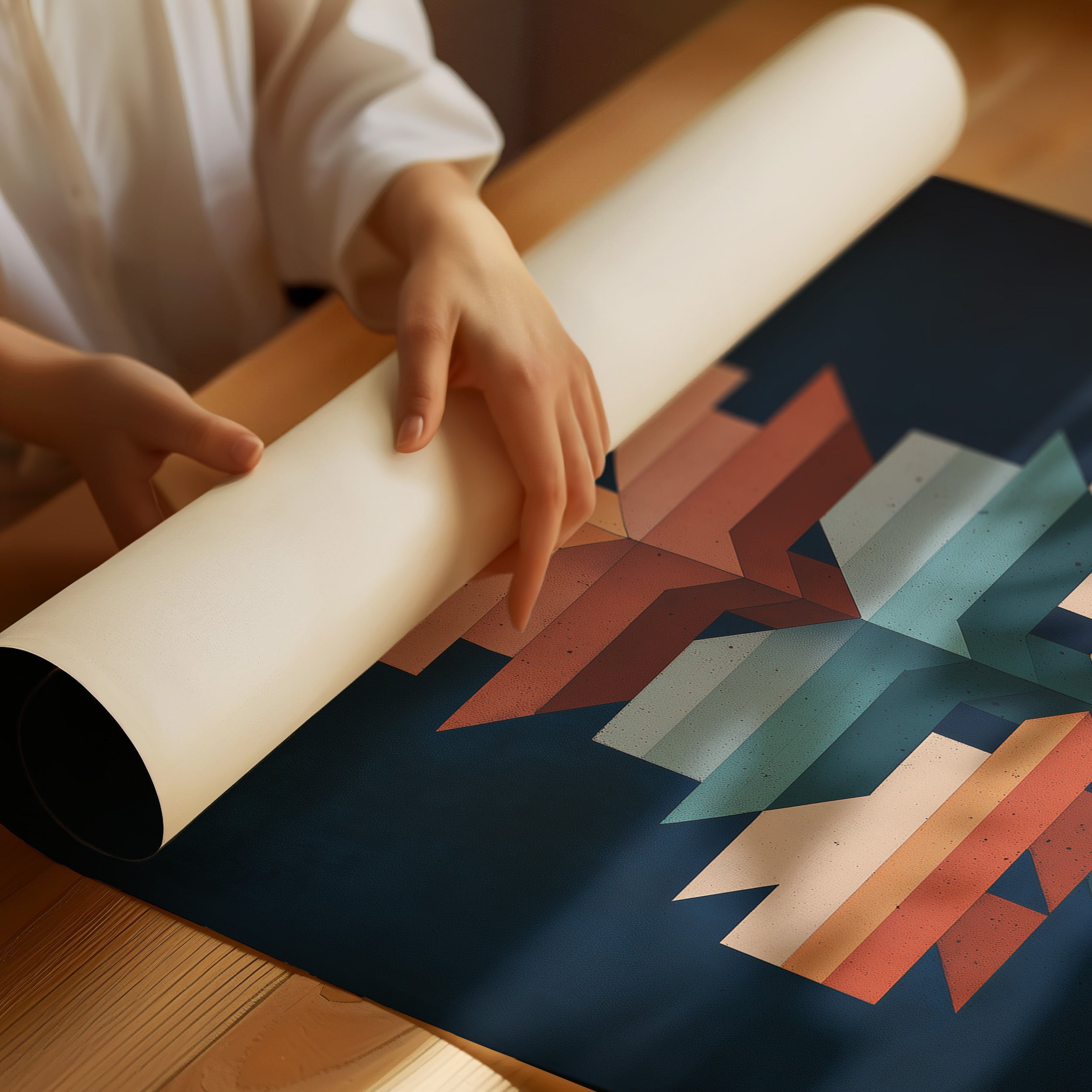 Geometric Totem in Midnight Blue