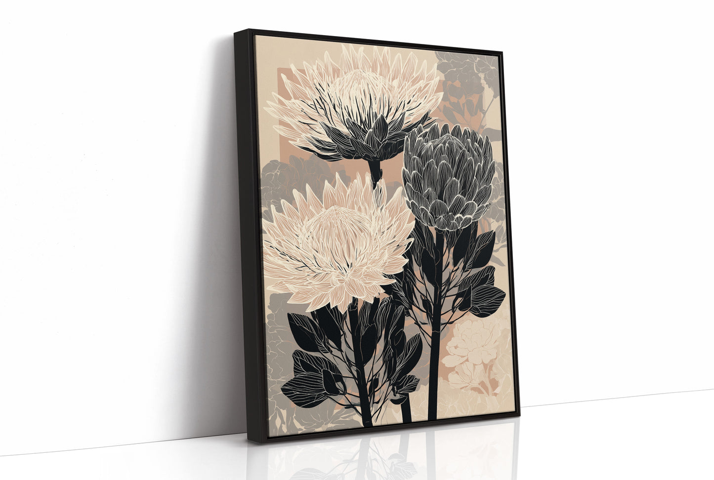 Protea in Ink and Blush