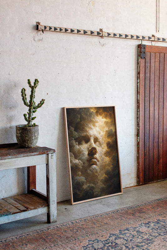 A Face Amongst Golden Clouds