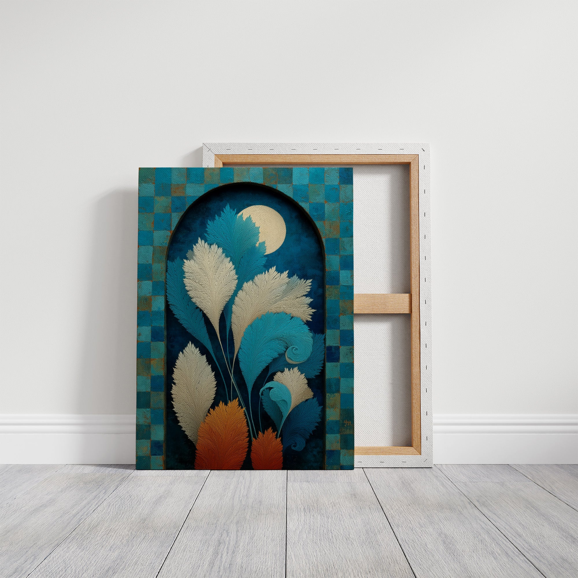 Moonlit Feathers Dance In Turquoise