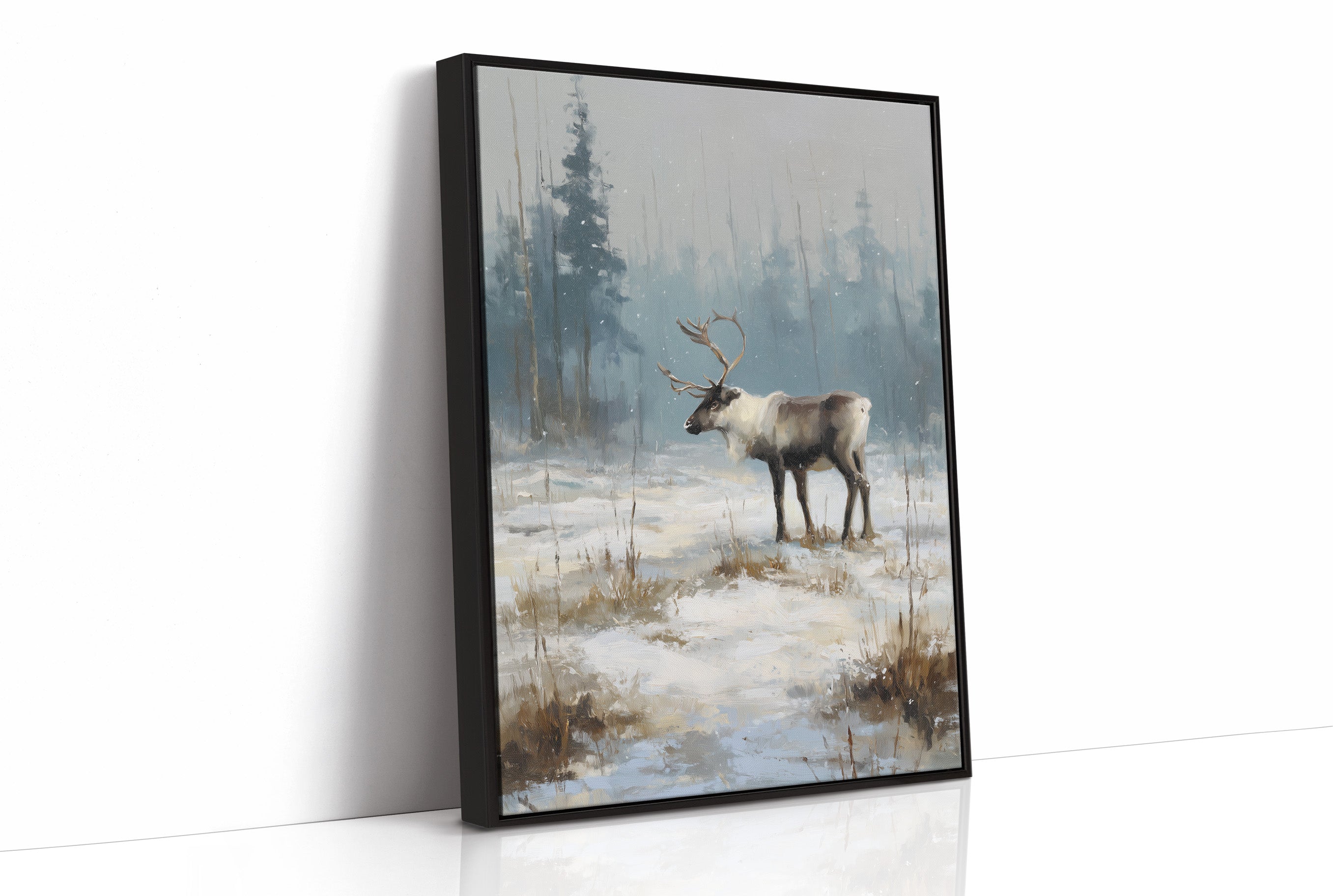 Silent Hooves Through Falling Snow