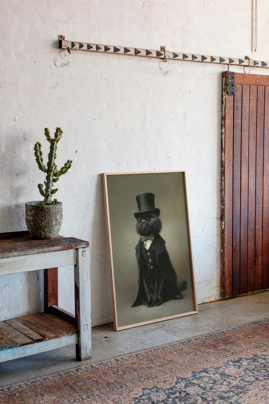 Dapper Feline's Grand Entrance
