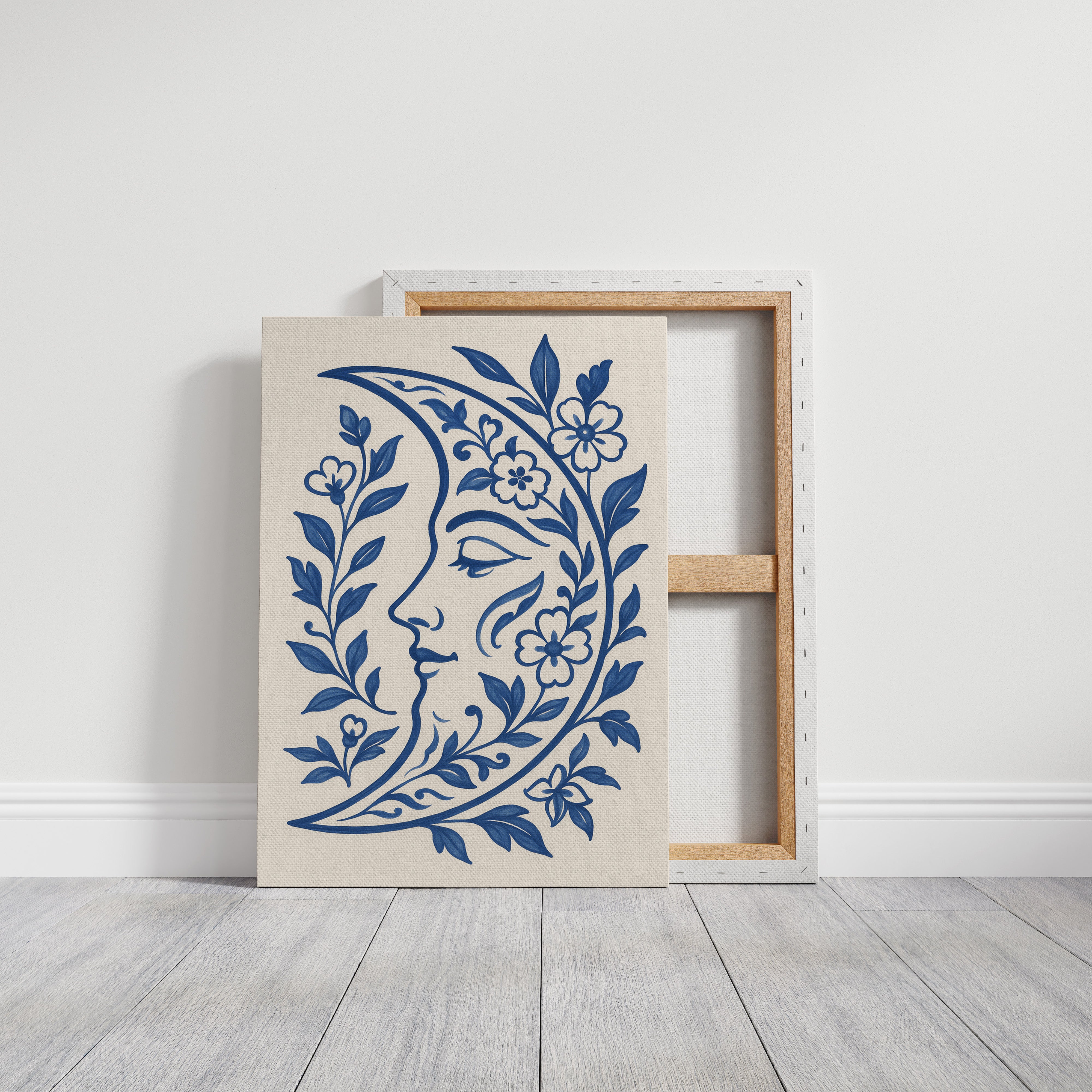 Floral Moon in Indigo Bloom