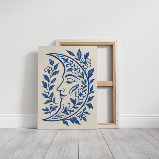 Floral Moon in Indigo Bloom
