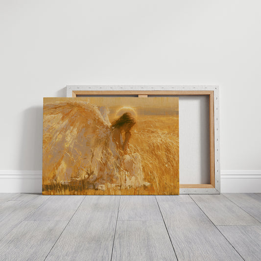 Kneeling in Golden Wheat
