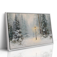 Lone Lamplight Guides Winter's Path