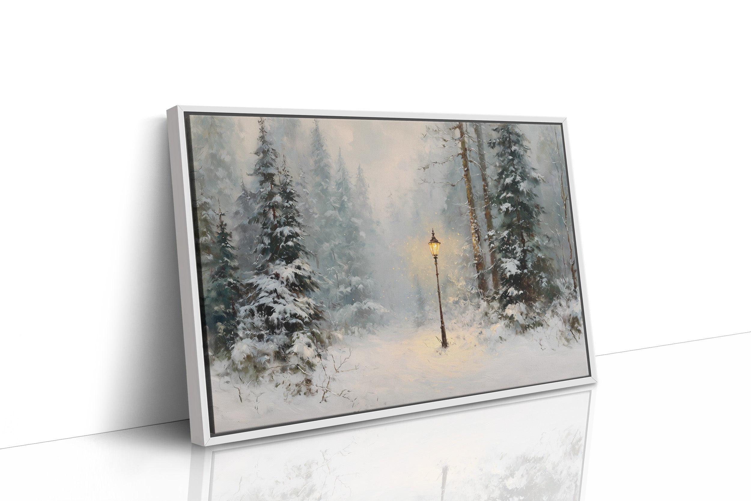 Lone Lamplight Guides Winter's Path