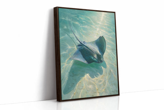 Spotted Grace Glides Through Jade Waters