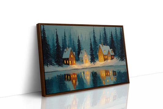 Cabins by the Winter Lake