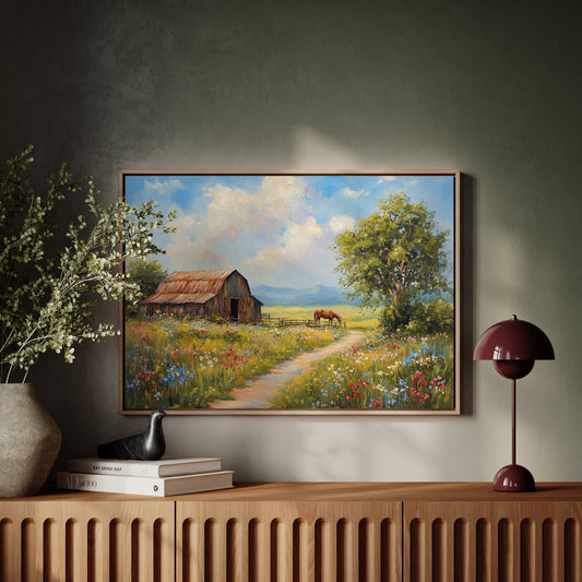 Summer Blooms Along Barn Path