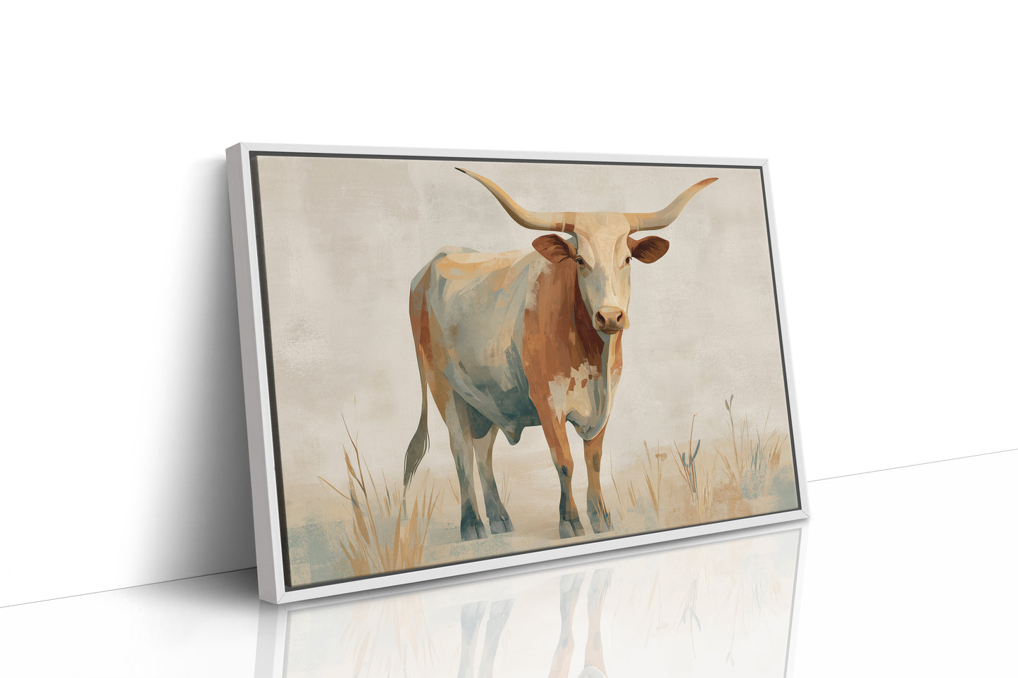 Longhorn's Stoic Gaze Across Prairie Whispers