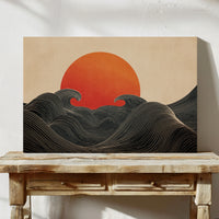 When Waves Embrace the Setting Sun