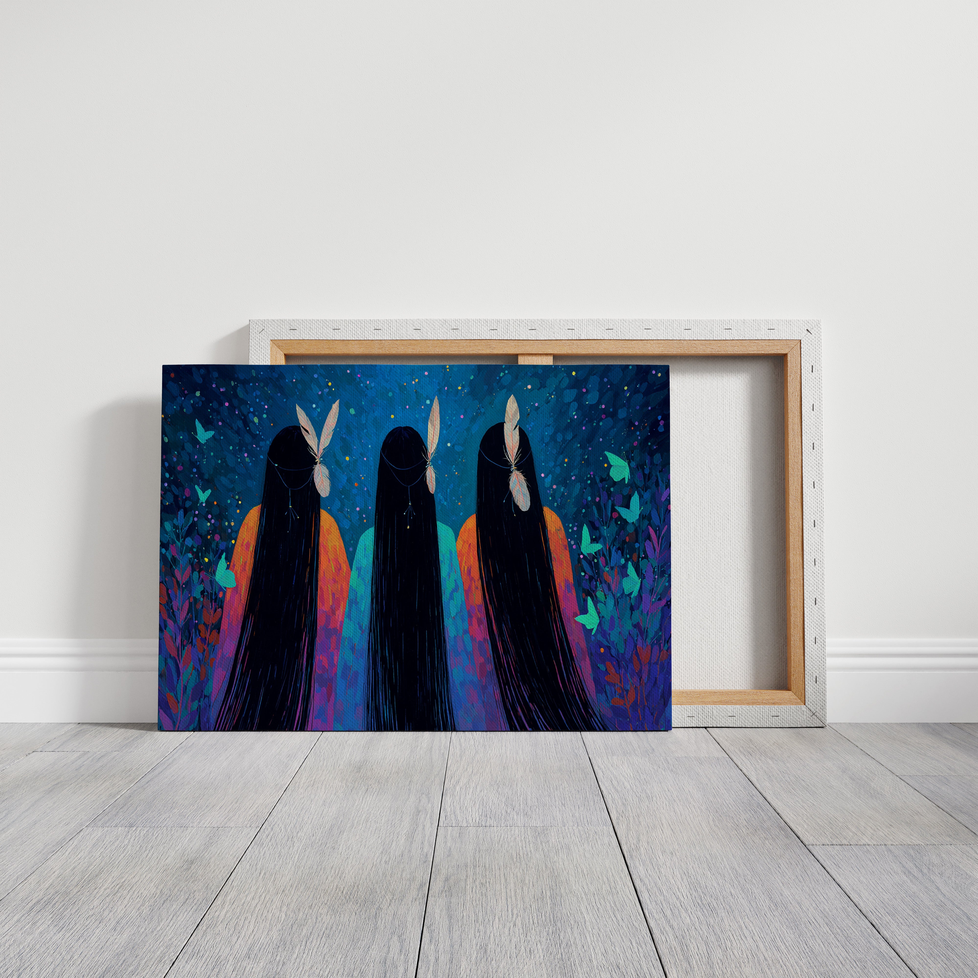 Moonlit Sisters Dance With Butterflies