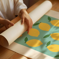 Citrus Symphony On Mint Canvas