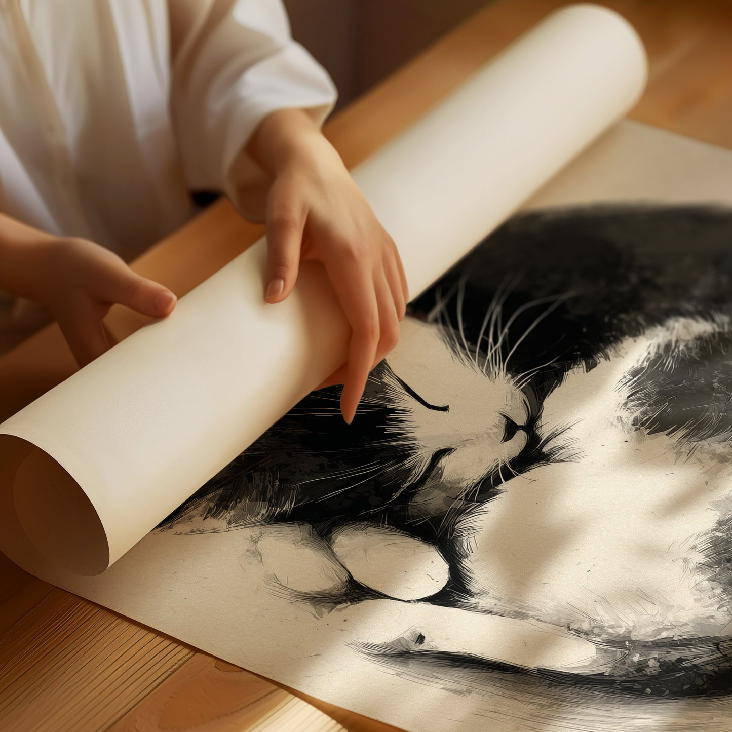 Sleeping Cat Finds Zen Peace