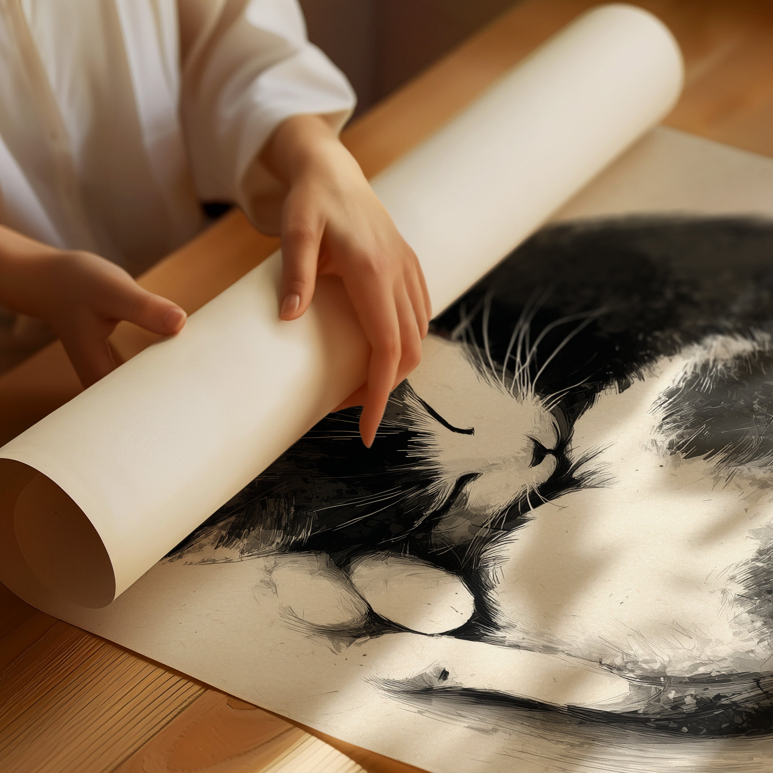 Sleeping Cat Finds Zen Peace