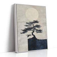 Zen Bonsai Tree Art – Minimalist Japanese Wall Print