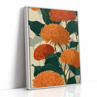 Orange Chrysanthemums Hold the Light