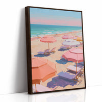 Pastel Parasols Dot Golden Shores