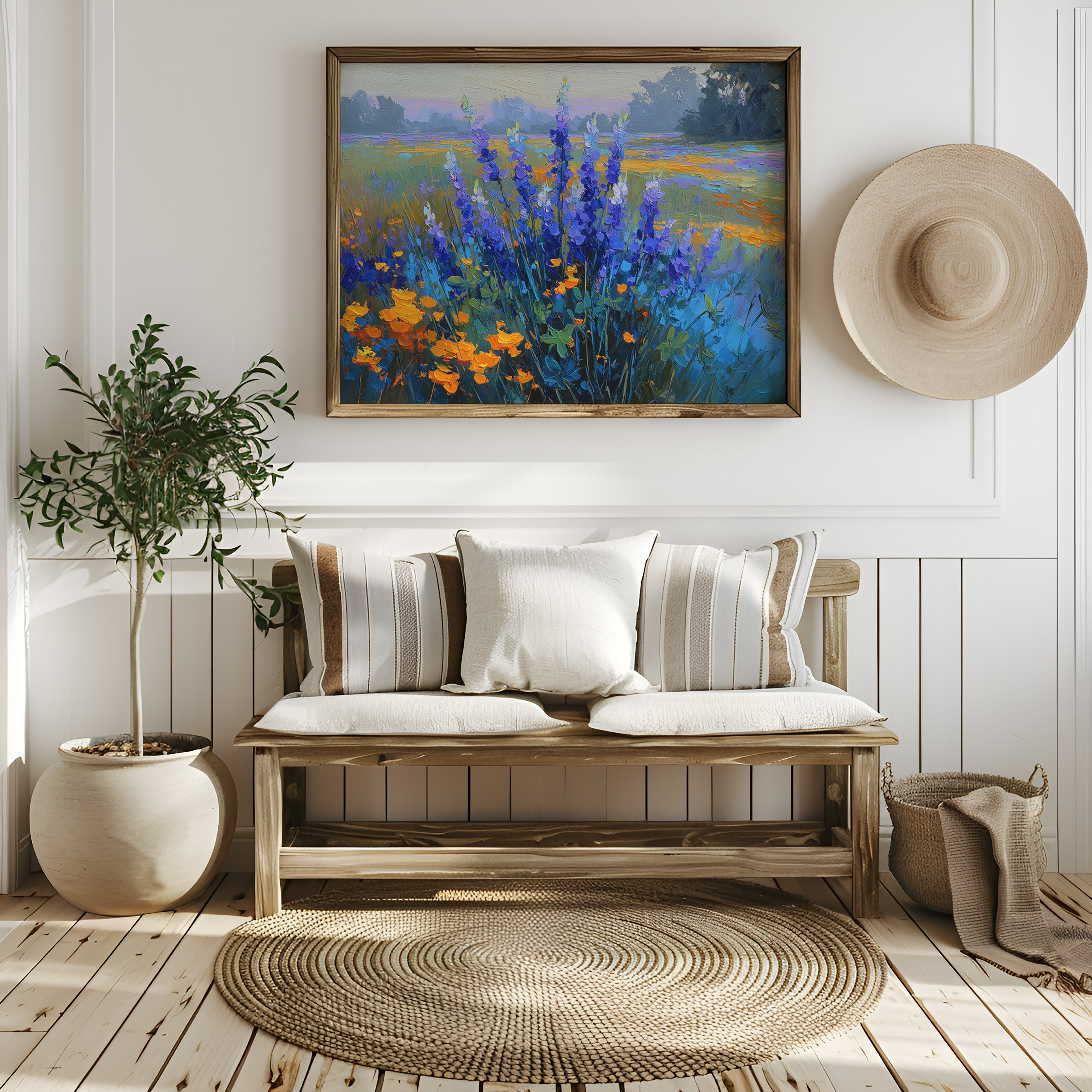 Delphiniums Dance With Golden Poppies