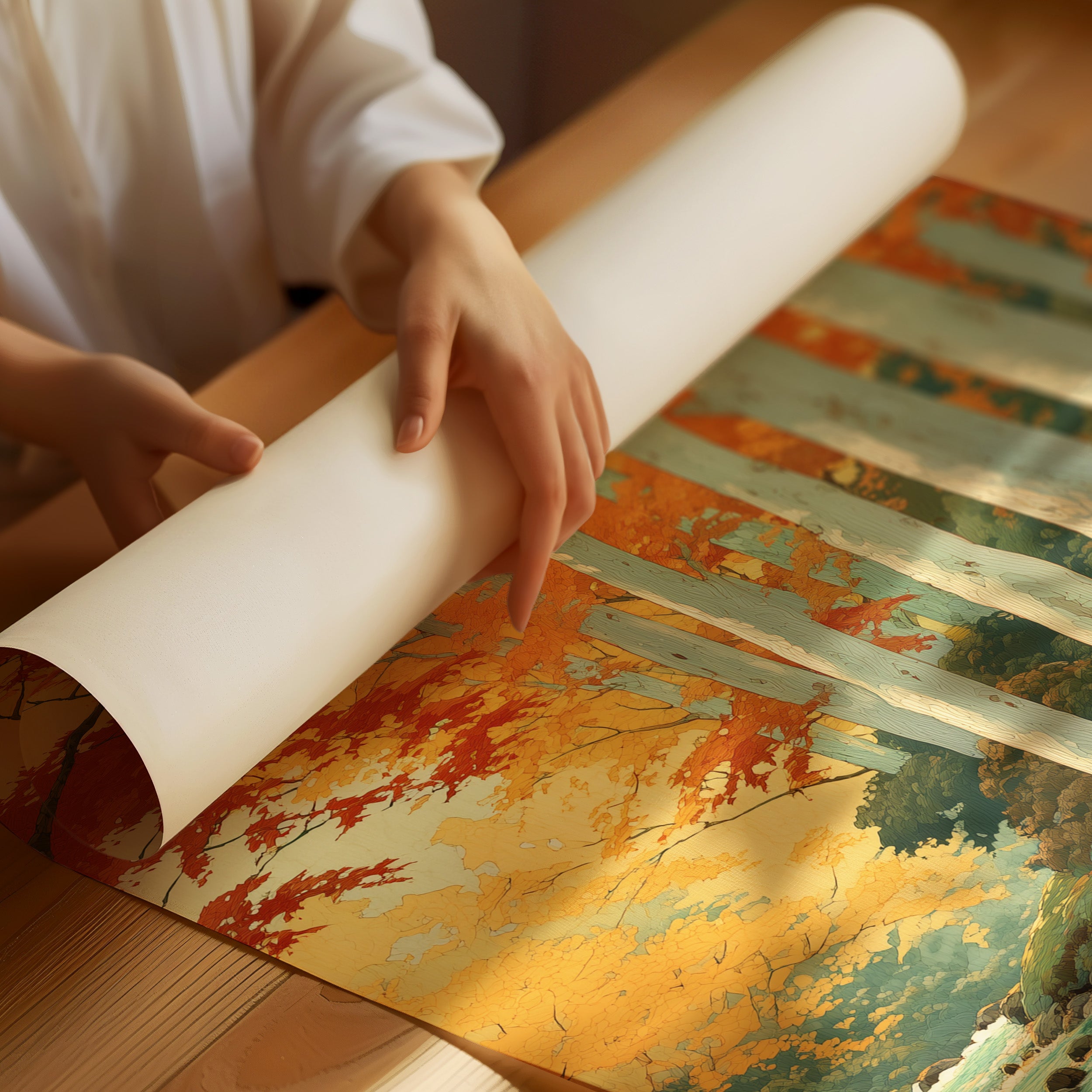 Birch Grove Mirrors Autumn's Fire