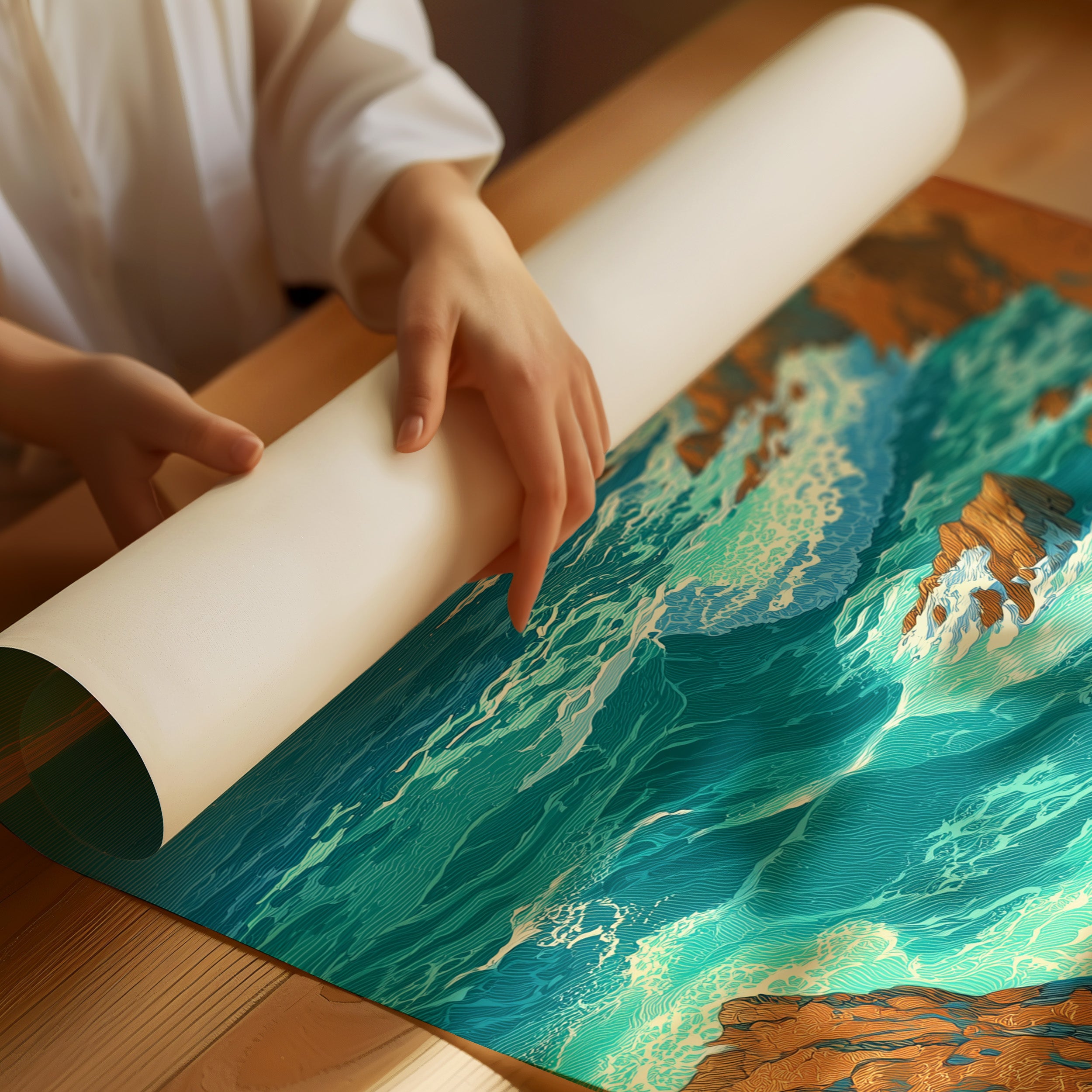 Coastal Cliffs Meet Turquoise Tides