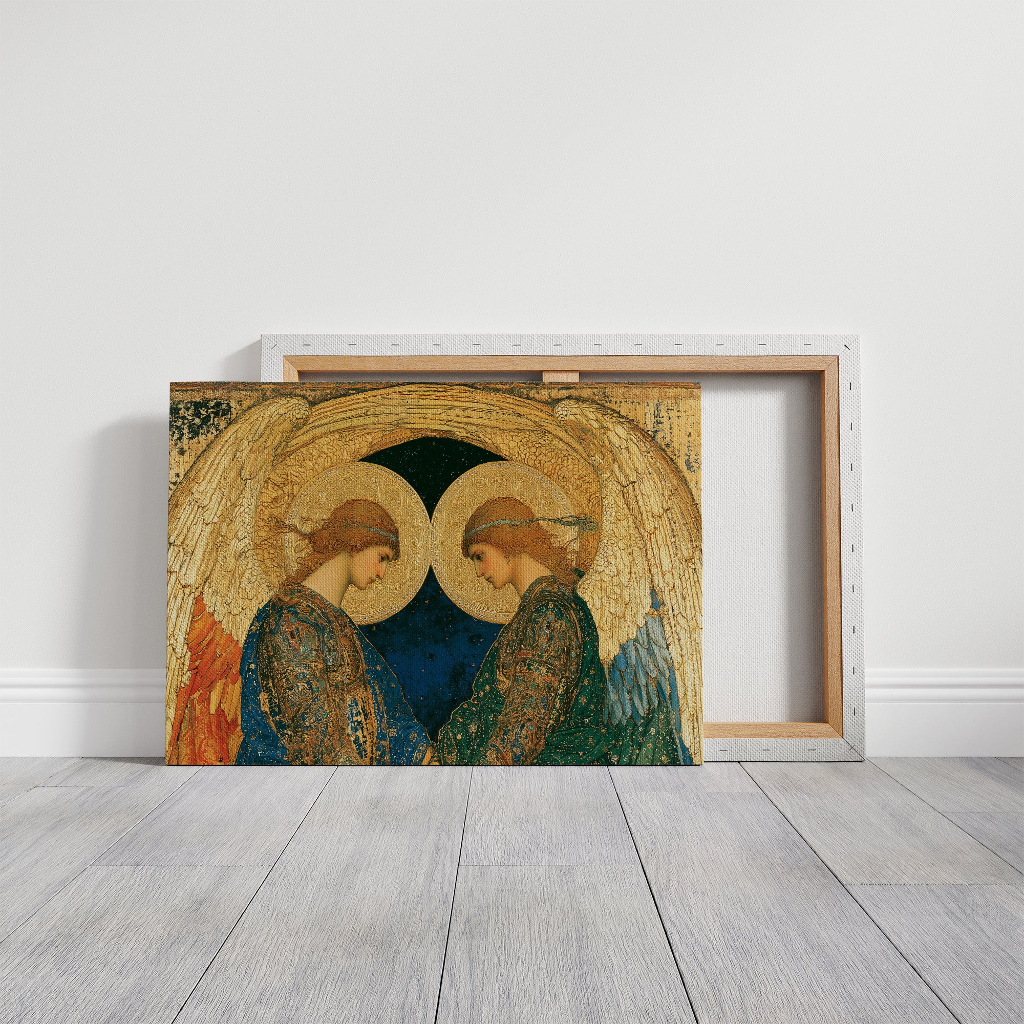 Twin Angels Beneath Golden Wings