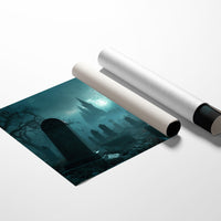 Moonlit Spires Beyond Ancient Graves