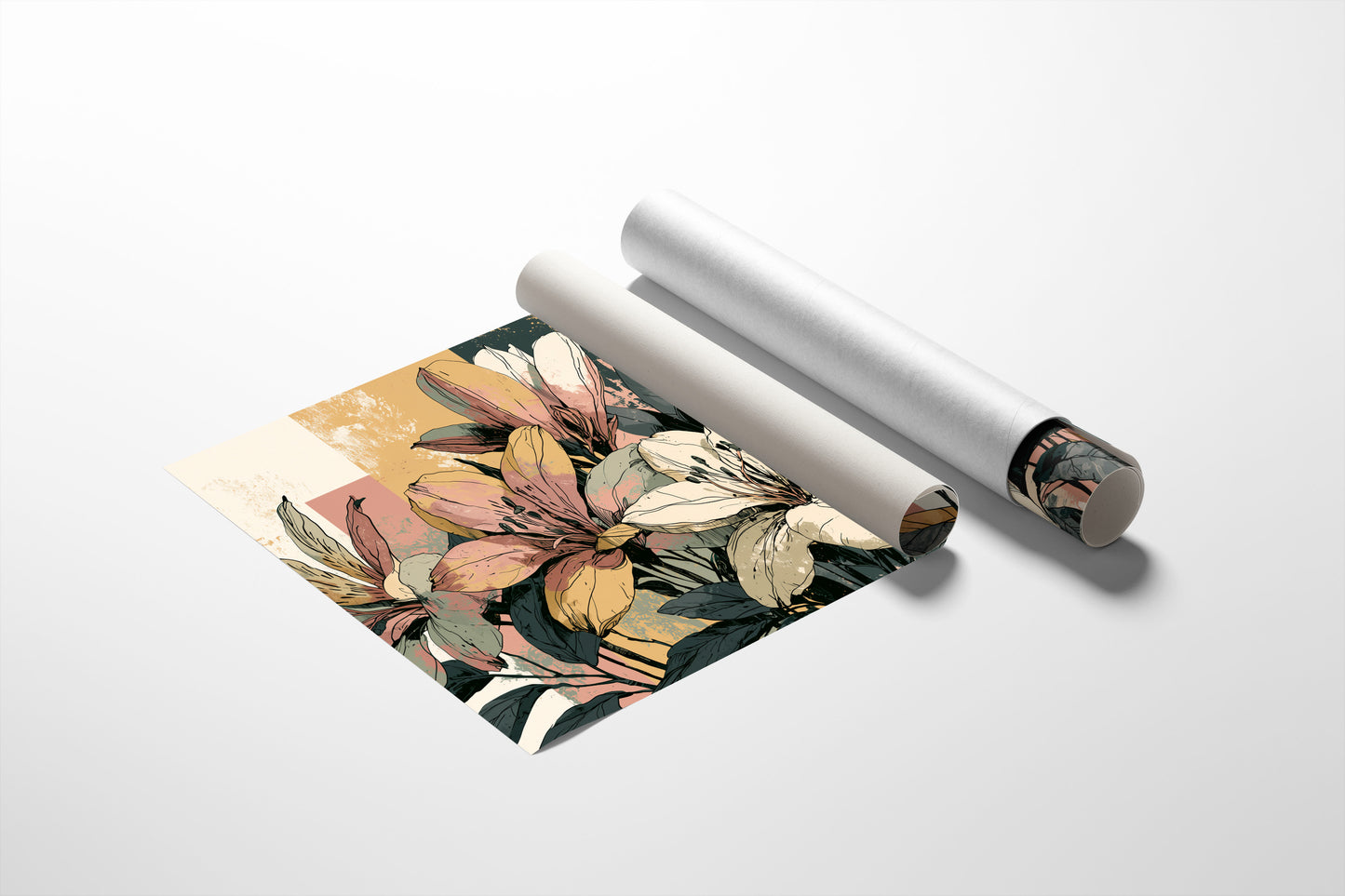 Lily Study, Color Block Botanical