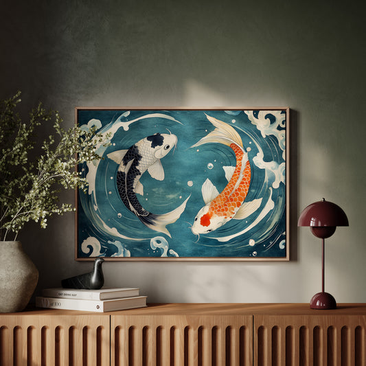 Koi Dance Through Midnight Waters