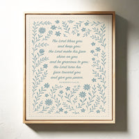The Lord Bless You Floral Scripture Print
