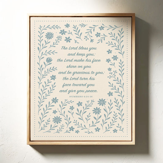 The Lord Bless You Floral Scripture Print