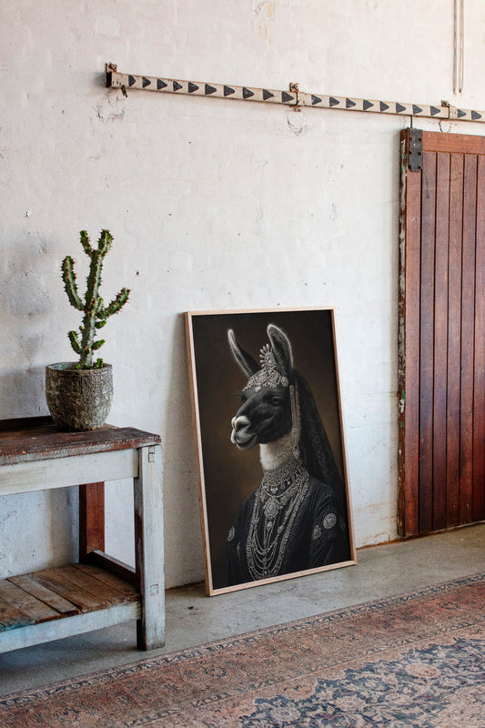 Regal Llama in Opulent Attire