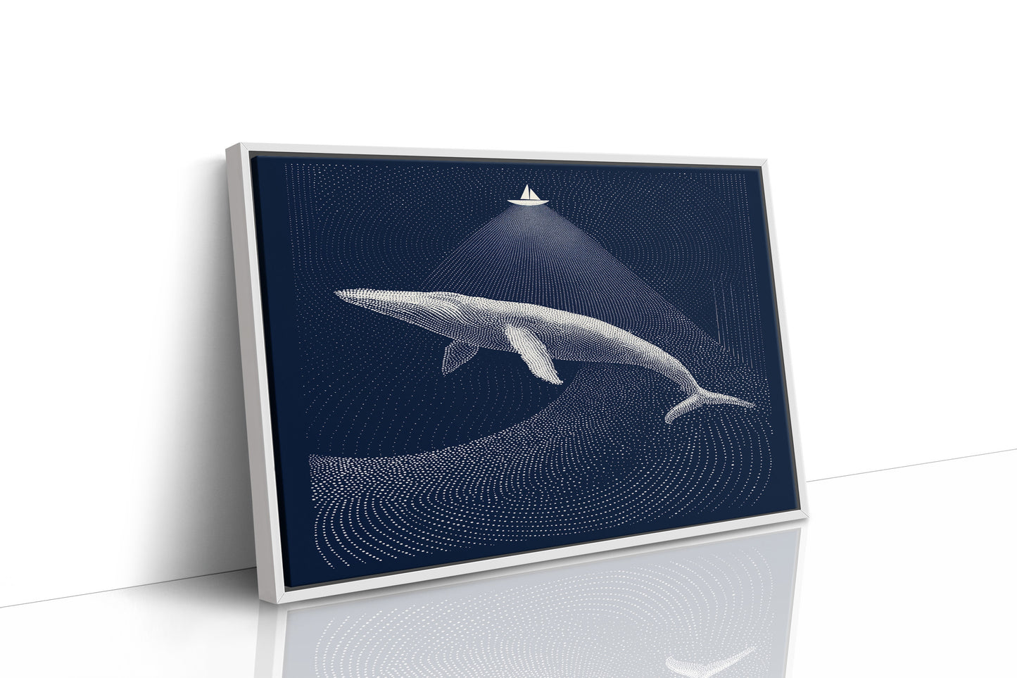 Tiny Vessel Above Ocean Giant