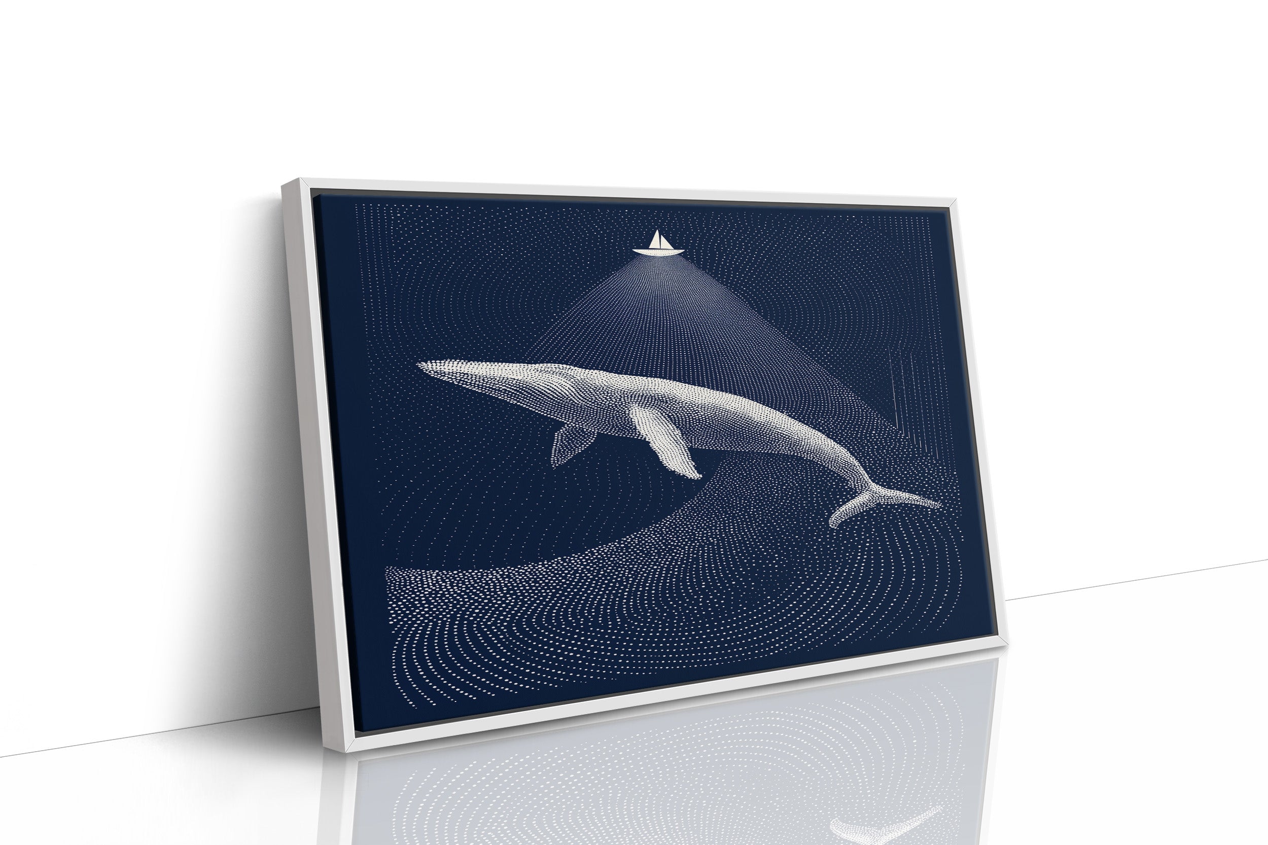 Tiny Vessel Above Ocean Giant