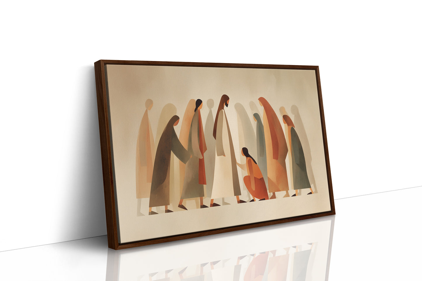 Figures Gather In Muted Tones