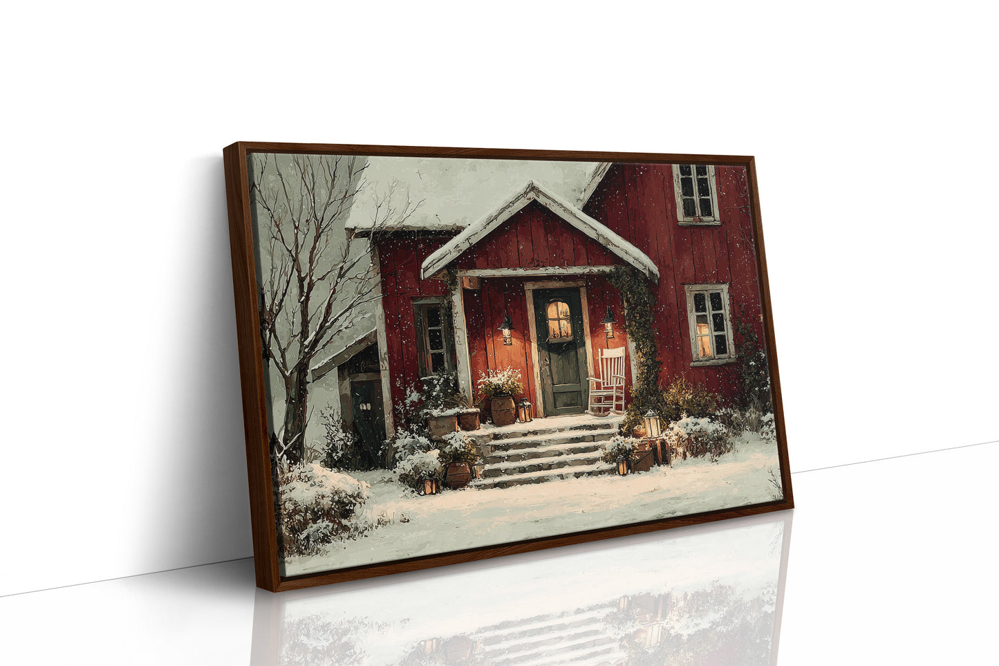 Snow on the Farmhouse Steps