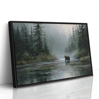 Misty River Meets Ancient Wanderer