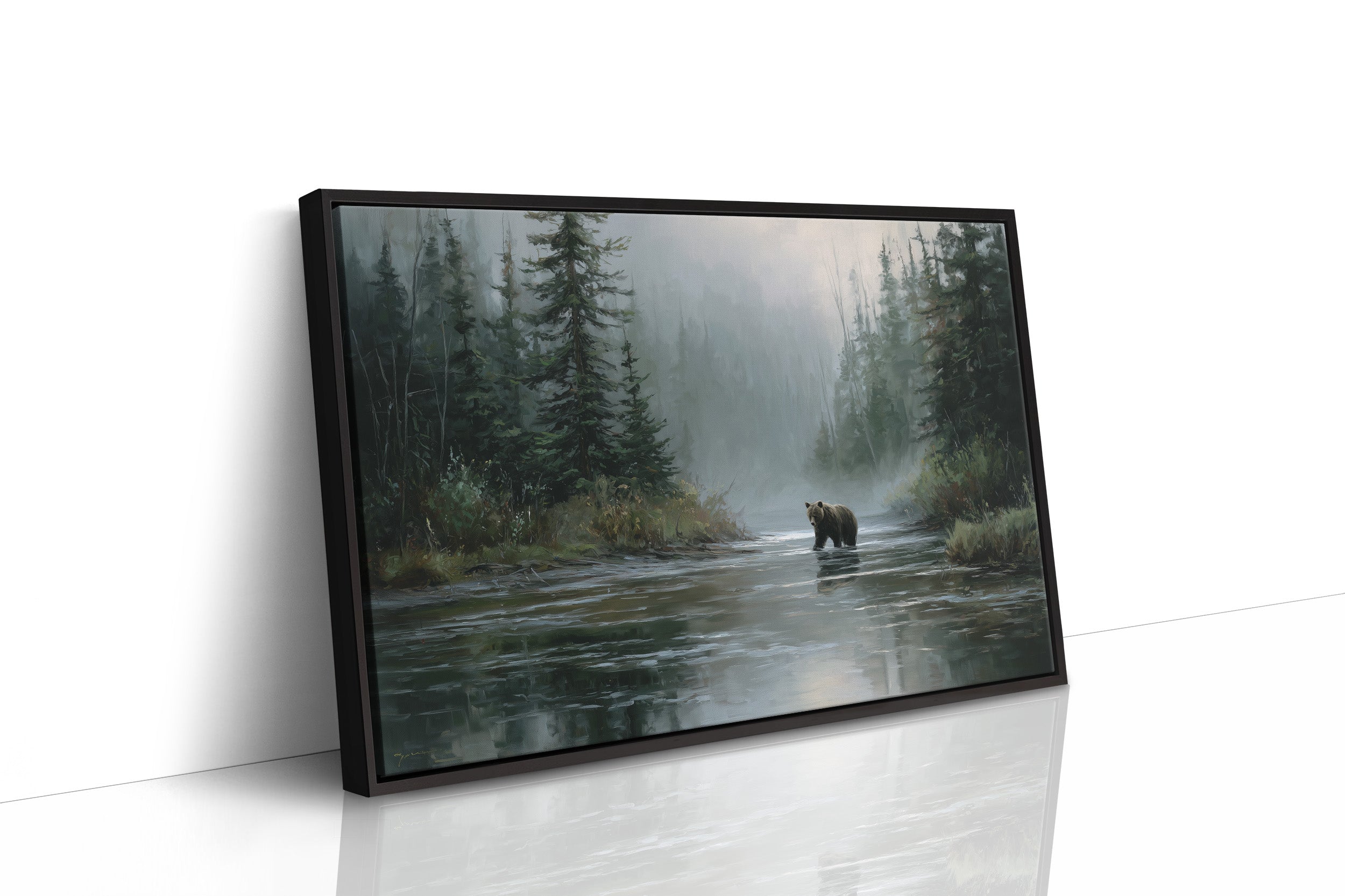 Misty River Meets Ancient Wanderer