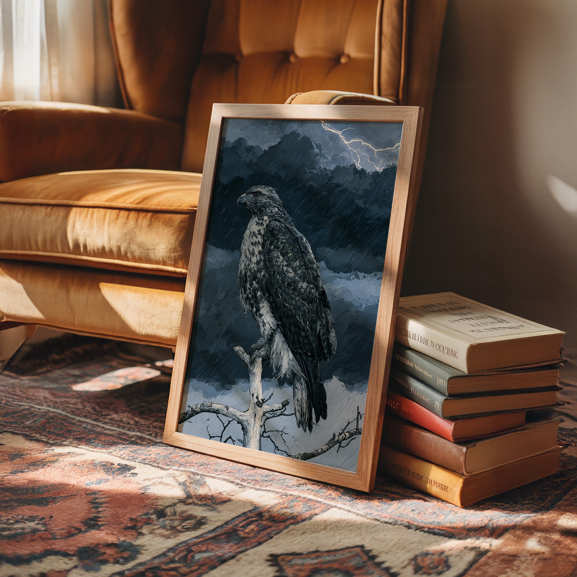 Hawk Weathering the Storm