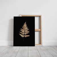 Golden Frond Against Midnight Canvas