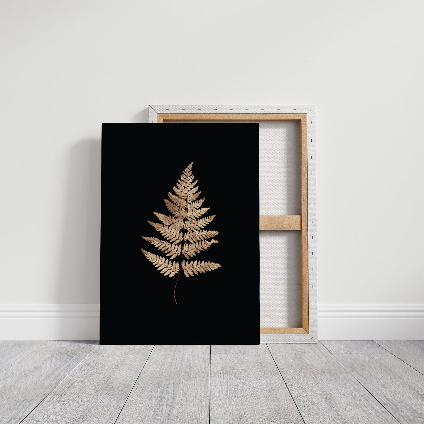 Golden Frond Against Midnight Canvas
