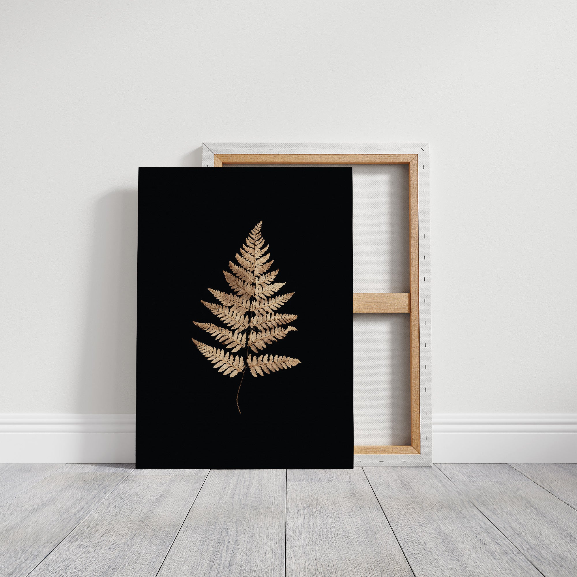 Golden Frond Against Midnight Canvas