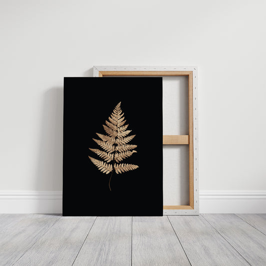 Golden Frond Against Midnight Canvas
