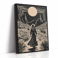 Lone Wanderer Under Desert Moon