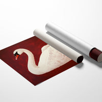 White Swan Against Crimson Night