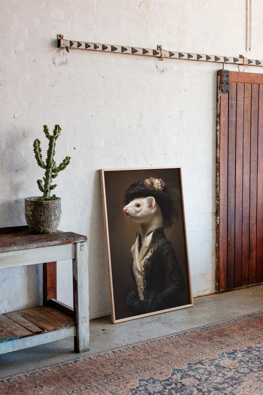 Dapper Ferret in Elegant Attire