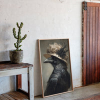 Regal Raven in a Floral Hat