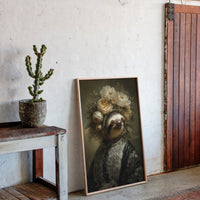 Regal Sloth in Floral Elegance