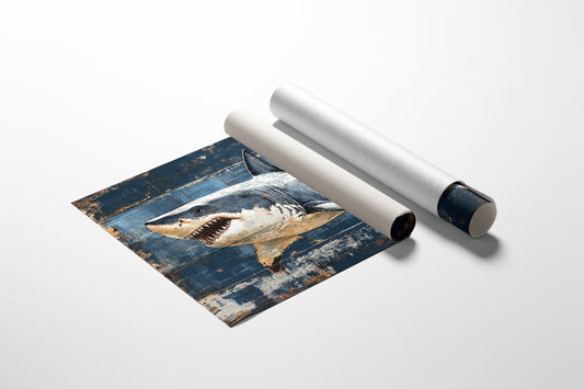 Deep Blue Tales On Weathered Wood